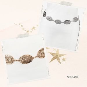 Oval Disc Chain Concho Link Belt | Gold or Silver